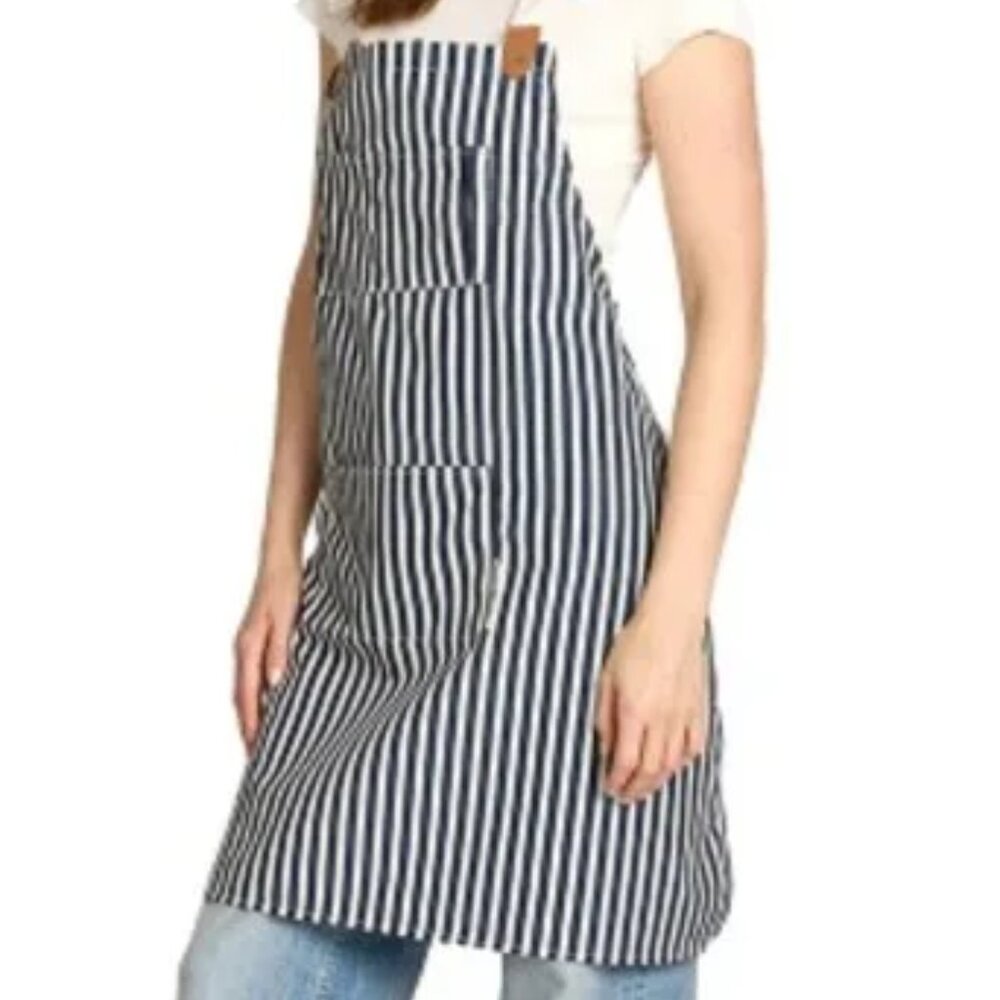 Business & Pleasure Co. Lauren's Navy Stripe Apron New with Tags